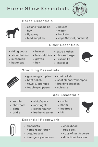 Basic Horse Care List